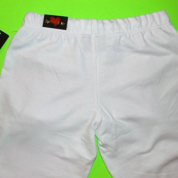 Bottoms Up "LOVE PEACE KISS" warm fleece Sweatpants with big red hearts S,M,L,XL - Picture 3 of 7